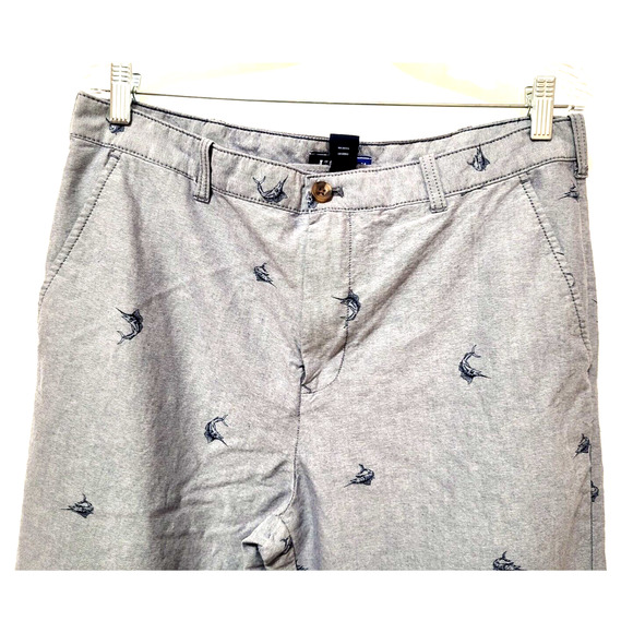 IZOD Blue Marlin Mens Pants Straight Leg Chino 34x34 Beach Life - Picture 2 of 8